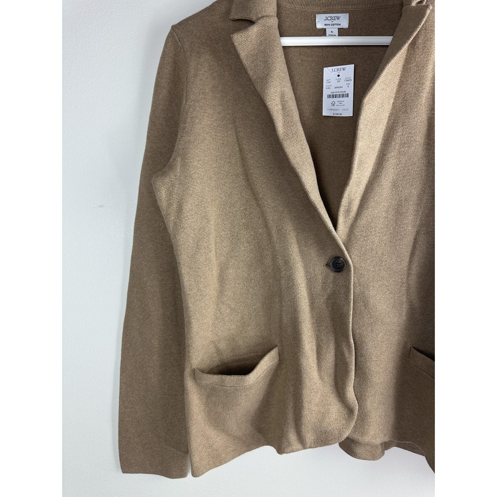 New J.Crew Factory Schoolboy Sweater Blazer Heather Acorn Brown Small Stretch - Picture 3 of 11